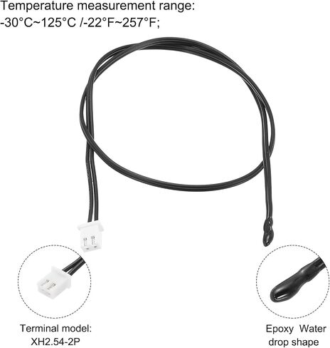 uxcell 3 PCS 10K NTC Probe Thermal Sensor Probe ، استشعار استشعار درجة الحرارة الحساسة للإيبوكسي 15.7 بوصة مستشعر درجة حرارة الحرارة الرقمية للأجهزة الكهربائية للأجهزة الكهربائية in Kuwait