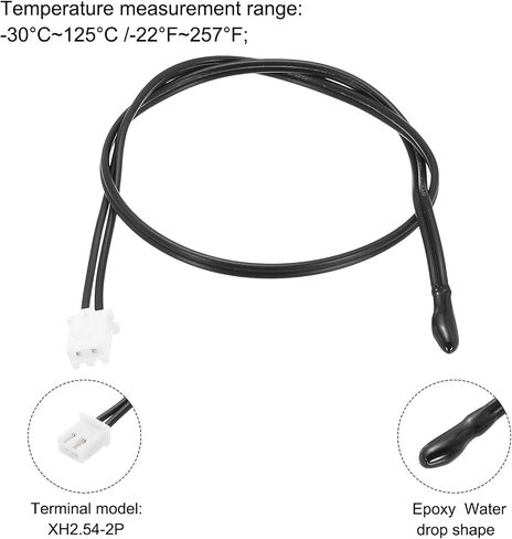 uxcell 3 PCS 10K NTC Probe Thermal Sensor Probe ، استشعار استشعار درجة الحرارة الحساسة للإيبوكسي 15.7 بوصة مستشعر درجة حرارة الحرارة الرقمية للأجهزة الكهربائية للأجهزة الكهربائية in Kuwait