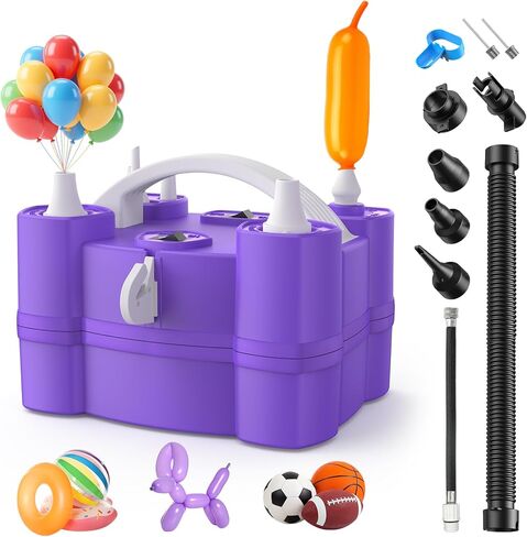 Electric Balloon Pump, 4-in-1 Balloon Blower with Triple Inflating Ports for All Balloons, Air Pump for Sports Balls, Inflator& Deflator for Inflatables (Dust-Proof Storage Bag Included) in Kuwait
