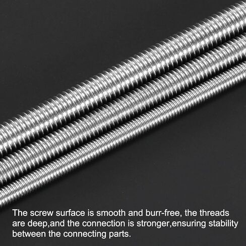 5-Set Fully Threaded Rod, M3x190mm 304 Stainless Steel Right Hand Thread Bar Studs with Nuts and Washers for Furniture Anchor Bolts/Clamps/U-Bolts, Metric Threaded Screw in Saudi Arabia