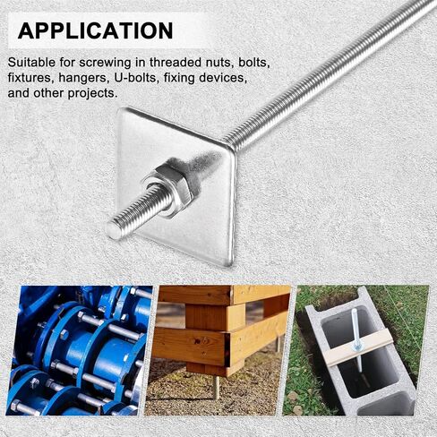 5-Set Fully Threaded Rod, M3x190mm 304 Stainless Steel Right Hand Thread Bar Studs with Nuts and Washers for Furniture Anchor Bolts/Clamps/U-Bolts, Metric Threaded Screw in Saudi Arabia