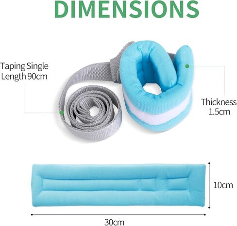 قيود القيود الطبية ， قيود الكاحل والمعصم لكبار السن الذين يعانون من الخرف ، وقيود السرير مع مشبك قابل للتعديل لسرير بحجم كوين (4 أجزاء) in Kuwait