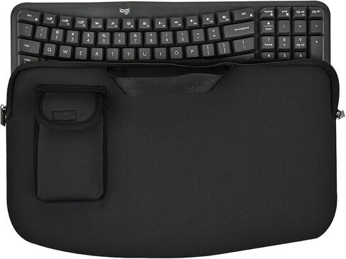Portable Keyboard Travel Bag Shockproof Waterproof Dustproof Protective Neoprene Sleeve Compatible with Logitech Wave Keys Wavy Keyboard MK670 /Wireless Ergonomic Keyboards Mouse Combo (Black) in Saudi Arabia
