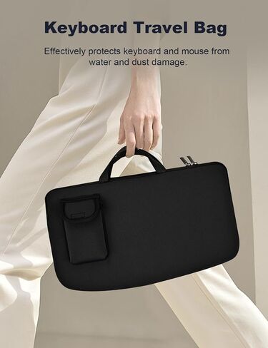 Portable Keyboard Travel Bag Shockproof Waterproof Dustproof Protective Neoprene Sleeve Compatible with Logitech Wave Keys Wavy Keyboard MK670 /Wireless Ergonomic Keyboards Mouse Combo (Black) in Saudi Arabia