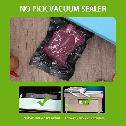 Vacuum Sealer Bags, 2 Rolls 8"X16' and 2 Rolls 11"X16' Airtight Food Storage Bag, Sous Vide Roll with Bags Cutter for Vacum Sealing Machine, Microwave Freezer Safe, BPA Free (Black) in Saudi Arabia