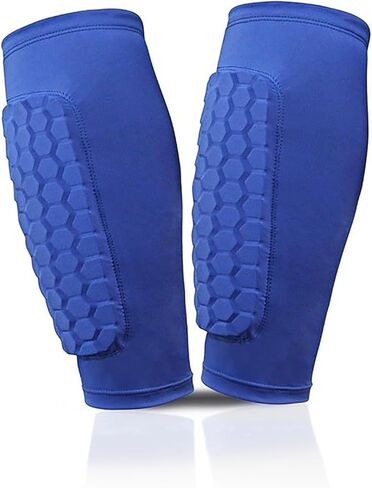 1 Pair Shin Guards, Non-Slip Calf Compression Sleeve with Honeycomb Pads, Football Shin Defender Socks Featuring Collision Avoidance, Breathable Shin Pads for Kids and Adult Outdoor Sports in Kuwait