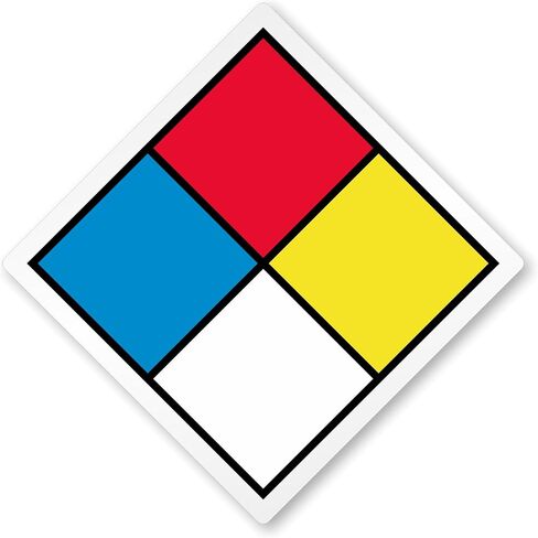 SmartSign (100/Pack) NFPA Diamond Labels ، 6 × 6 بوصات ، كتابة كلوريد بولي فينيل أبيض سميك 4 مل ، ملصقات مغلفة مع مادة لاصقة أكريليك دائمة ، مقاومة للدموع ، مصنوعة في الولايات المتحدة الأمريكية in Saudi Arabia
