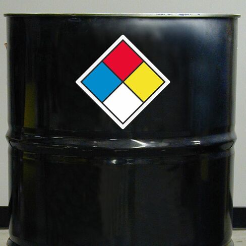 SmartSign (100/Pack) NFPA Diamond Labels ، 6 × 6 بوصات ، كتابة كلوريد بولي فينيل أبيض سميك 4 مل ، ملصقات مغلفة مع مادة لاصقة أكريليك دائمة ، مقاومة للدموع ، مصنوعة في الولايات المتحدة الأمريكية in Saudi Arabia