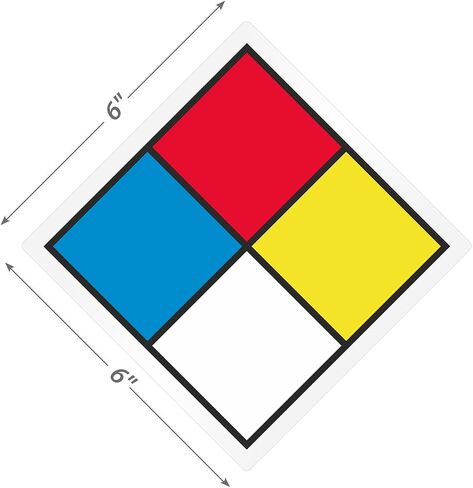 SmartSign (100/Pack) NFPA Diamond Labels ، 6 × 6 بوصات ، كتابة كلوريد بولي فينيل أبيض سميك 4 مل ، ملصقات مغلفة مع مادة لاصقة أكريليك دائمة ، مقاومة للدموع ، مصنوعة في الولايات المتحدة الأمريكية in Saudi Arabia