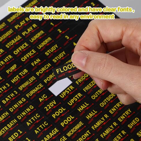 4 Sheets Circuit Breaker Labels,516pcs Breaker Box Labels, Self-Adhesive Electric Panel Waterproof Vinyl Fuse Box Label for House Home Office Use in Saudi Arabia