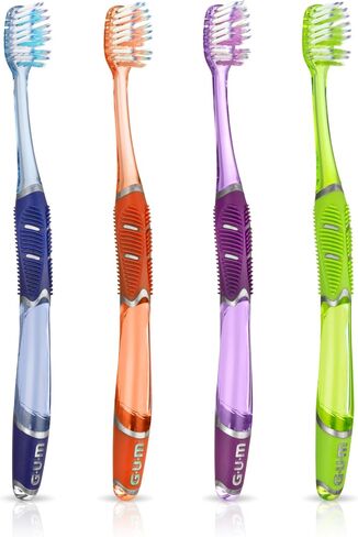 GUM Technique Deep Clean Toothbrush - Compact Soft - Soft Toothbrushes for Adults with Sensitive Gums - Extra Fine Bristles, 1ct (12pk) in Saudi Arabia