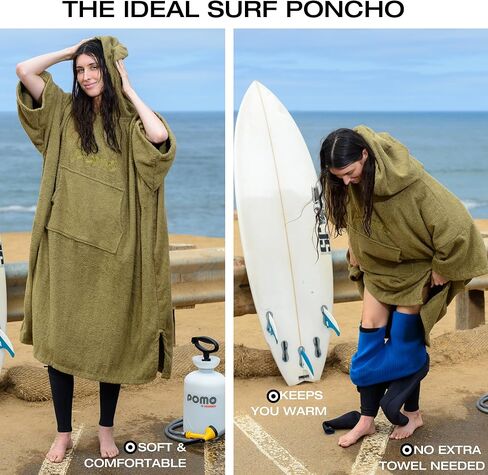 POMO SURF Poncho ، منشفة معطف مصنوع من القطن 100 ٪ ، والجنسين المتغيرة المنشفة وحجم واحد يناسب كل البالغين المتغيرين. in Saudi Arabia