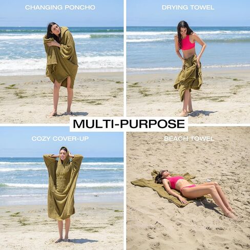 POMO SURF Poncho ، منشفة معطف مصنوع من القطن 100 ٪ ، والجنسين المتغيرة المنشفة وحجم واحد يناسب كل البالغين المتغيرين. in Saudi Arabia