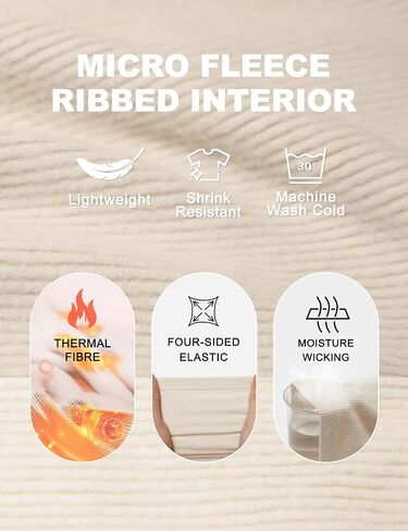 Bonneuitbebe Women's Thermal Shirts Fleece Lined Undershirt Mock Neck Ribbed Basic Tops Workout Base Layer with Thumb Hole in Kuwait