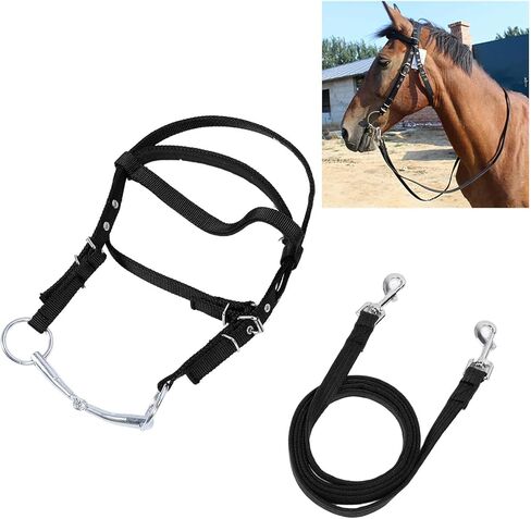Horse Halter ، Nylon الأنيق الذقن القابل للتعديل الحلق Snap Snap Horse Rope Headstall Trainn in Saudi Arabia