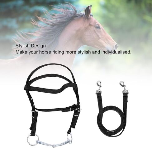 Horse Halter ، Nylon الأنيق الذقن القابل للتعديل الحلق Snap Snap Horse Rope Headstall Trainn in Saudi Arabia