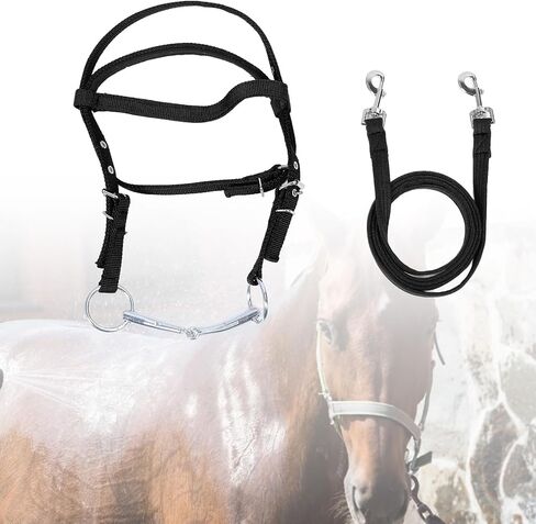Horse Halter ، Nylon الأنيق الذقن القابل للتعديل الحلق Snap Snap Horse Rope Headstall Trainn in Saudi Arabia