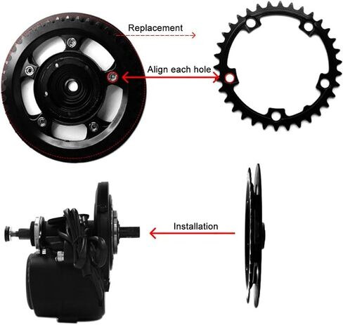 Keenso 170mm 52T Chainring,Chain Wheel Sprocket for TONGSHENG TSDZ-2 TSDZ-2B Mid Drive Motor in Saudi Arabia