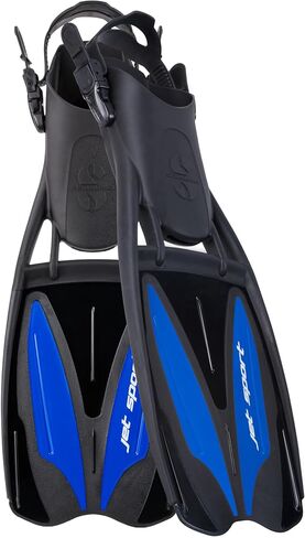 SCUBAPRO Jet Sport Scuba Diving Fin for Snorkeling and Swimming, Adjustable Open Heel, Blue, XL in Saudi Arabia