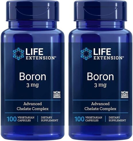 Life Extension Boron 3 mg With Riboflavin (Vitamin B2) – Supports Healthy Bones, Hormone Activity & Immune Function – Gluten-Free, Non-GMO – 100 Vegetarian Capsules in Saudi Arabia