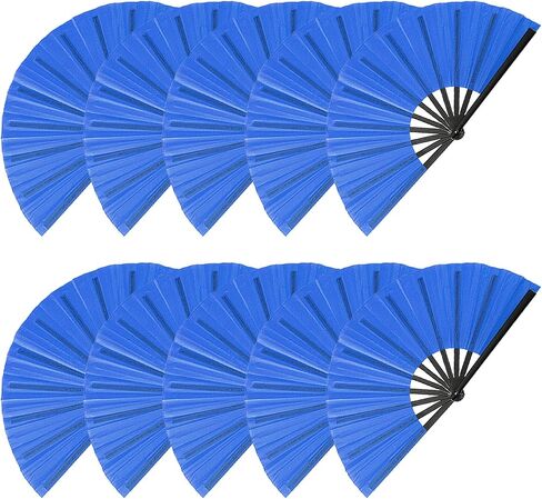 10 Pcs Loud Clap Fans for line Dancing Bulk, Chinese Kung Fu Tai Chi Large Hand Fans for Women Foldable for Festival Dance Party Popping Clacking (White) in Kuwait