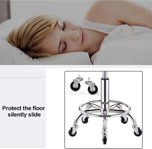 Adjustable Height Steel Bar Stool Round Cushion, Salon Rolling Stool Swivel Chair On 5 Mute Wheels Foot Res, Stools Classroom, Load-Bearing 440 Ibs GXFC Shop (Gas Lift 16.9-20.86inch) in Saudi Arabia