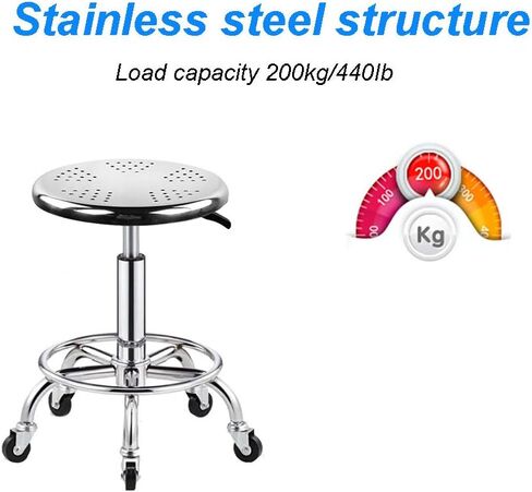 Adjustable Height Steel Bar Stool Round Cushion, Salon Rolling Stool Swivel Chair On 5 Mute Wheels Foot Res, Stools Classroom, Load-Bearing 440 Ibs GXFC Shop (Gas Lift 16.9-20.86inch) in Saudi Arabia