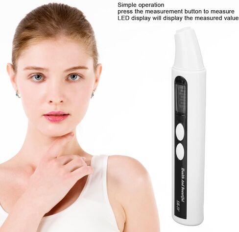 Facial Skin Tester Digital LED Display Skin Analyzer Biosensing Technology Pen Type Design for Home Travel Beauty Salon ABS Material in Saudi Arabia