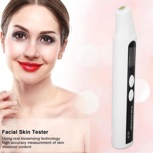 Facial Skin Tester Digital LED Display Skin Analyzer Biosensing Technology Pen Type Design for Home Travel Beauty Salon ABS Material in Saudi Arabia
