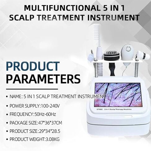 10in Skin Diagnosis Hair Analyzer, Scalp Hair Follicle Detector, with 5 Handles, Hair Analyzer for Home Salon Spa(10in) in Saudi Arabia