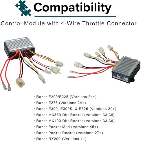 AlveyTech ZK2430-D-FS 4-Wire Controller for The Razor E300/E325 (Ver 20+) - Versions 20+ Only, Replacement Control Module for Electric Scooter/Bike, Motor Speed Control with 4-Wire Throttle Connector in Saudi Arabia