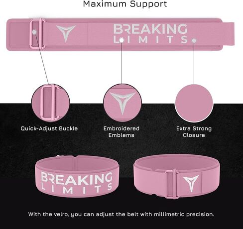 Breaking Limits Pink Lifting Belt - Weight Lifting Belt Women & Men - Squat Belt for Gym, Workout, Weightlifting, Powerlifting, Deadlifts - Cinturones para Hombre Gym - Woman Lifting Belts in Kuwait