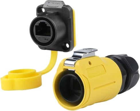 LP20 Network Cable Aviation Cat6 واجهة بيانات صفراء RJ45 محول كبل الشبكة المضاد للماء (مجموعة فتحة واحدة) in Saudi Arabia