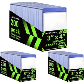 100 PCS Top Loaders للبطاقات ، وأكمام البطاقة البلاستيكية الصلبة ، ومواد حمولة بطاقة تداول البيسبول (100 Toploaders) in Kuwait