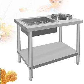 Fried Chicken Breading Table,Prep Worktable Breading Table,Fried Food Prep Breader Station,for Kitchen in Saudi Arabia