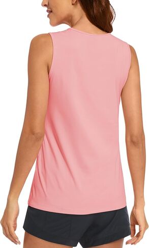 MAGCOMSEN Women's Sleeveless Workout Shirts UPF 50+ Dry Fit Running Wicking Tank Tops Athletic Gym Summer Tops in Kuwait