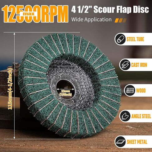 5Pcs 120 Grit Scour Flap Disc 4 1/2 Inch Coarse Polishing Grinding Wheel for Metal Stainless Steel Angle Grinder Scouring Pads Scuff Sanding Discs Paint Rust Remover in Saudi Arabia