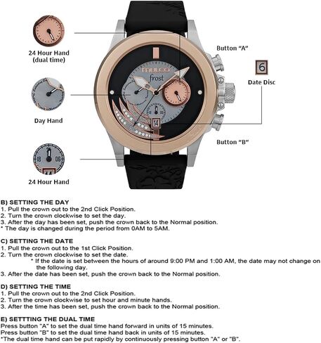 MULCO Watches for Women - Frost, Stainless Steel Case with Wrist Silicone Band, Quartz Multifunctional Movement, Large Face Analog Display, Crystals Stones,100m -Waterproof in Saudi Arabia