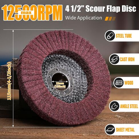5Pcs 120 Grit Scour Flap Disc 4 1/2 Inch Coarse Polishing Grinding Wheel for Metal Stainless Steel Angle Grinder Scouring Pads Scuff Sanding Discs Paint Rust Remover in Saudi Arabia