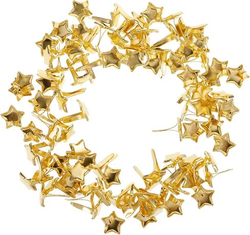 nuobesty ملونة على شكل نجم مزدوج النجوم brads 100pcs البسلات الزخرفية المصغرة للبنين والبنات DIY الحرف السحابات المعادن للاصطدامات والخيوط. in Kuwait
