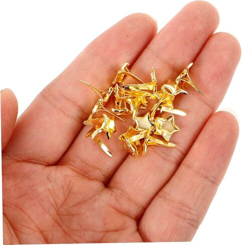nuobesty ملونة على شكل نجم مزدوج النجوم brads 100pcs البسلات الزخرفية المصغرة للبنين والبنات DIY الحرف السحابات المعادن للاصطدامات والخيوط. in Kuwait