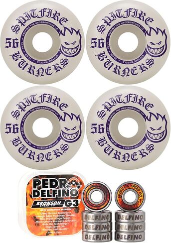 Spitfire Skateboard Wheels Burners with Bronson Pro G3 Bearings - Choose Size and Color in Saudi Arabia