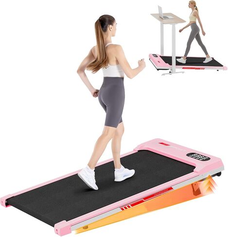 Walking Pad Treadmill, Under Desk Treadmill for Home & Office, Wide Running Belt, Remote Control, Installation Free, Easy to Move, 300 LB Capacity in Saudi Arabia