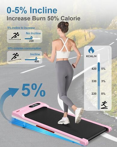 Walking Pad Treadmill, Under Desk Treadmill for Home & Office, Wide Running Belt, Remote Control, Installation Free, Easy to Move, 300 LB Capacity in Saudi Arabia