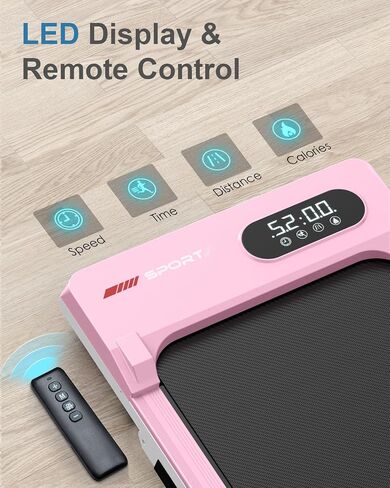 Walking Pad Treadmill, Under Desk Treadmill for Home & Office, Wide Running Belt, Remote Control, Installation Free, Easy to Move, 300 LB Capacity in Saudi Arabia