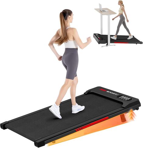 Walking Pad Treadmill, Under Desk Treadmill for Home & Office, Wide Running Belt, Remote Control, Installation Free, Easy to Move, 300 LB Capacity in Saudi Arabia