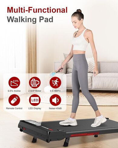Walking Pad Treadmill, Under Desk Treadmill for Home & Office, Wide Running Belt, Remote Control, Installation Free, Easy to Move, 300 LB Capacity in Saudi Arabia