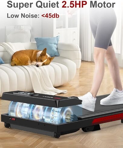Walking Pad Treadmill, Under Desk Treadmill for Home & Office, Wide Running Belt, Remote Control, Installation Free, Easy to Move, 300 LB Capacity in Saudi Arabia