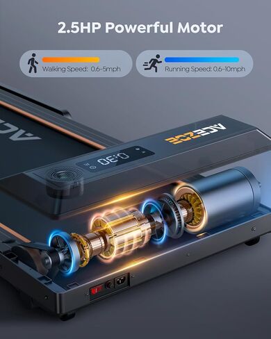 2 في 1 مطحنة قابلة للطي للمكتب الصغير للمنزل ، طحين من وسادة المشي بسعة 2.5 حصان مع شريط مقبض ، سعة 300 رطل ، حلقة مفرغة محمية من copmact مع تطبيقات ذكية ، 12 أوضاع HIIT وشاشة تعمل باللمس in Kuwait