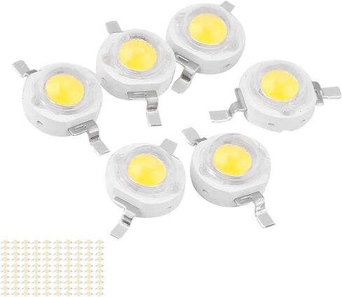 LED Beads Light Light Diode SMD SMD Tiptures 3W طاقة عالية لسقف الحديقة الزخرفية - 100 قطعة (Zhengbai 6000-6500K) in Saudi Arabia